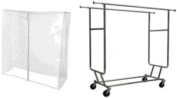 Heavy Duty Vinyl Cover for Double Rail Rolling Clothing Rack - Only Hangers (Rack Not Included) | Perfect for Closet Organization, Retail Stores & Garment Protection