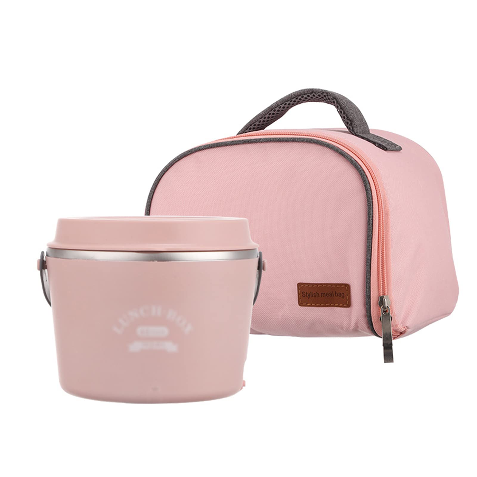 GUTYRE Stainless Steel Electric Lunch Box - Portable Plug-in Insulated Food Warmer for Office, School & Travel - Leakproof Water-Free Heating Lunch Container (Pink) | Perfect for Meal Prep, Commuting & Workplace Dining