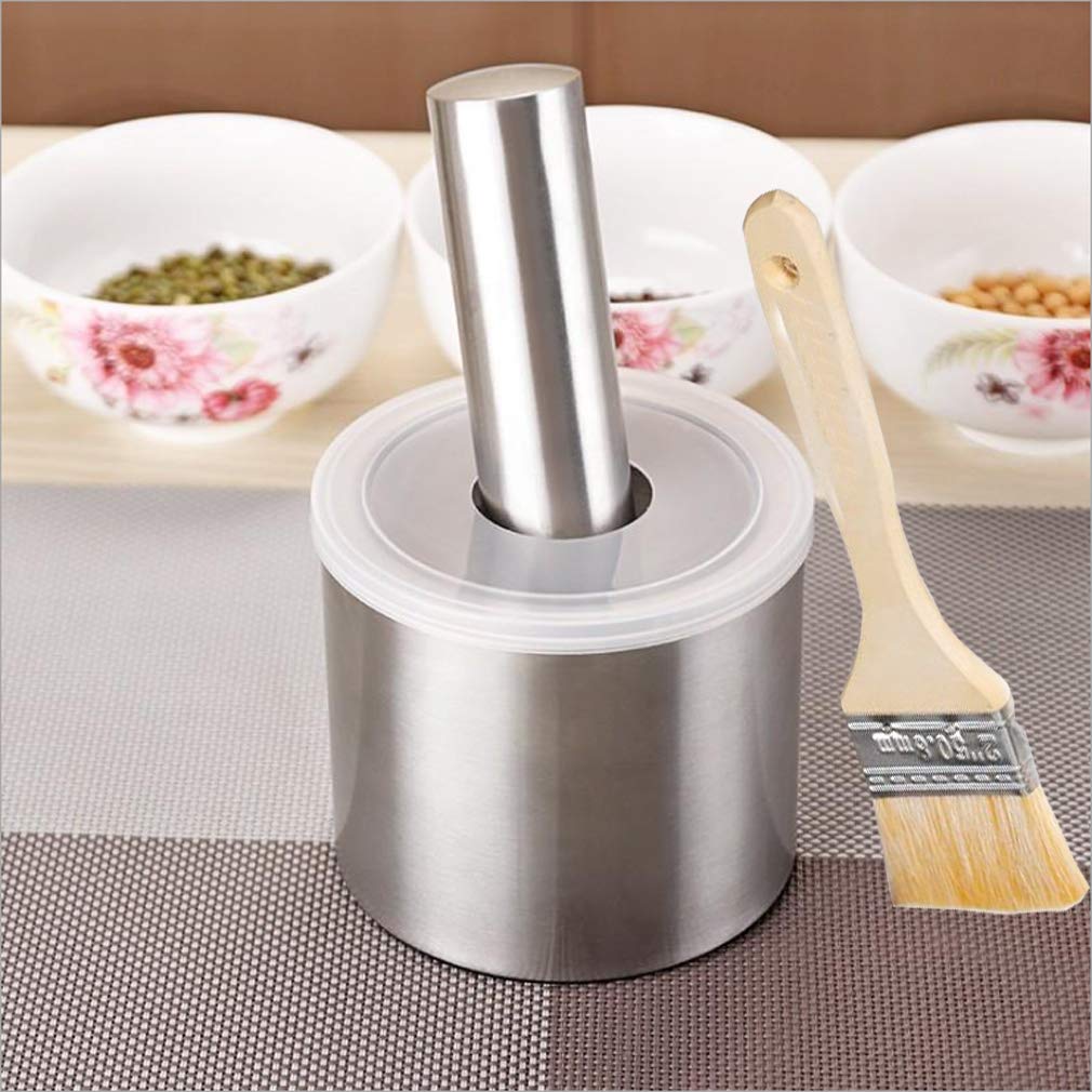 Premium Brushed Stainless Steel Mortar and Pestle Set - Heavy Duty Spice Grinder & Pill Crusher with Non-Slip Base & Ergonomic Grip - Perfect for Grinding Herbs, Spices, Nuts, Pills & More - Ideal for Kitchen, Pharmacy & Herbal Medicine Preparation