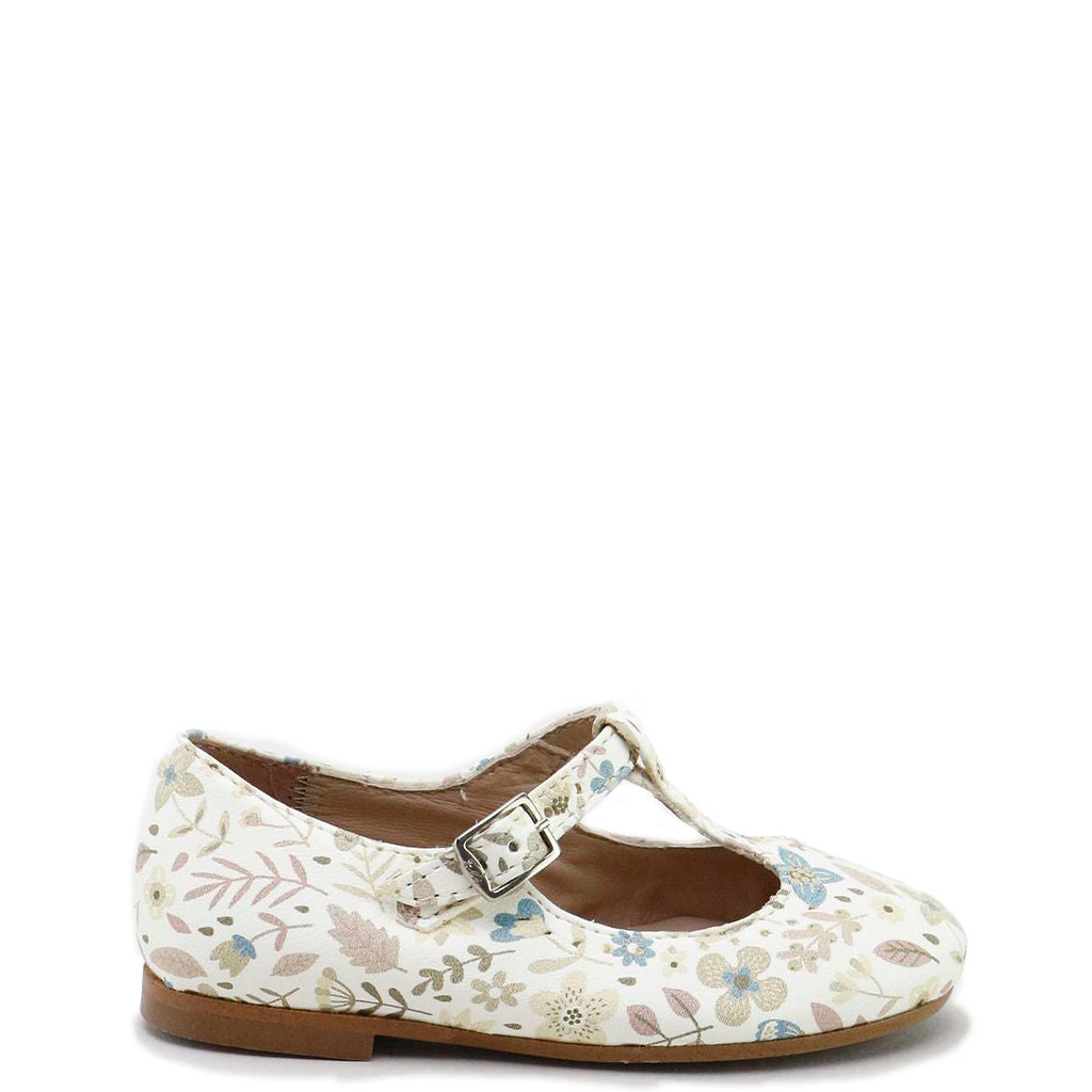 Pastel T-Strap Mary Jane Shoes for Girls - Multi Floral Design, Comfortable & Stylish - Perfect for School, Parties & Special Occasions