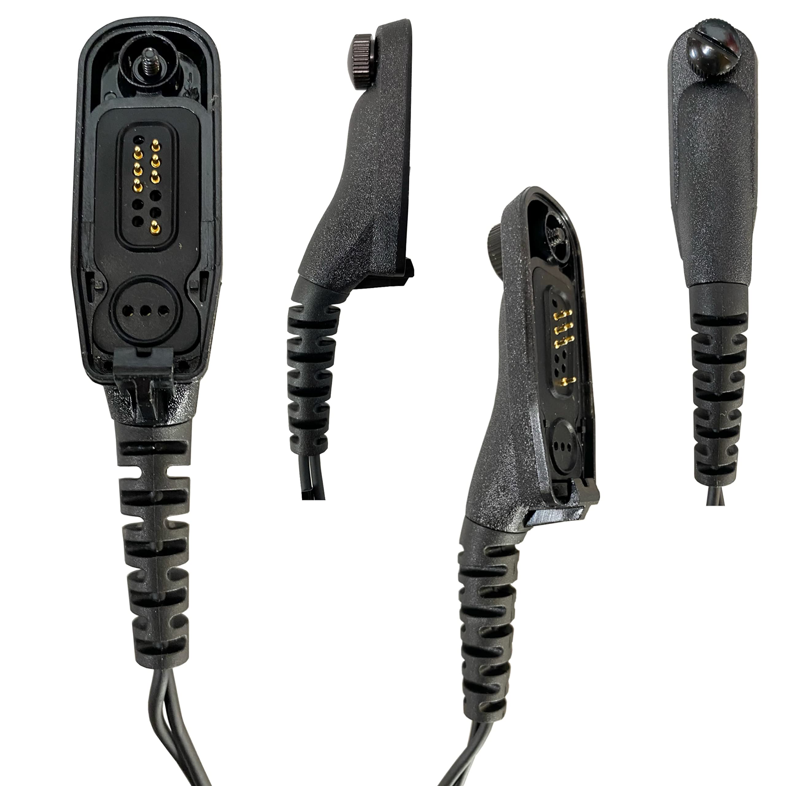 MaximalPower Replacement Acoustic Tube Earpiece Headset for Motorola Radios XPR6500 XPR6550 XPR6580 APX7000 APX6000 | Durable Single Wire Earpiece with Reinforced Cable & Headset Mic for Two Way Radios (2 Pack) - Perfect for Security, Construction & Emergency Communication