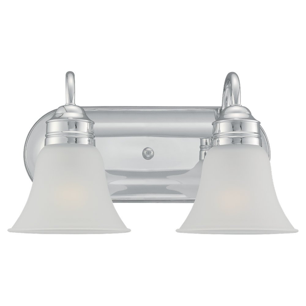 Sea Gull Lighting 44851-05 Gladstone 2-Light Chrome Wall Sconce & Bathroom Vanity Light Fixture - Perfect for Bathroom, Bedroom, and Hallway Lighting