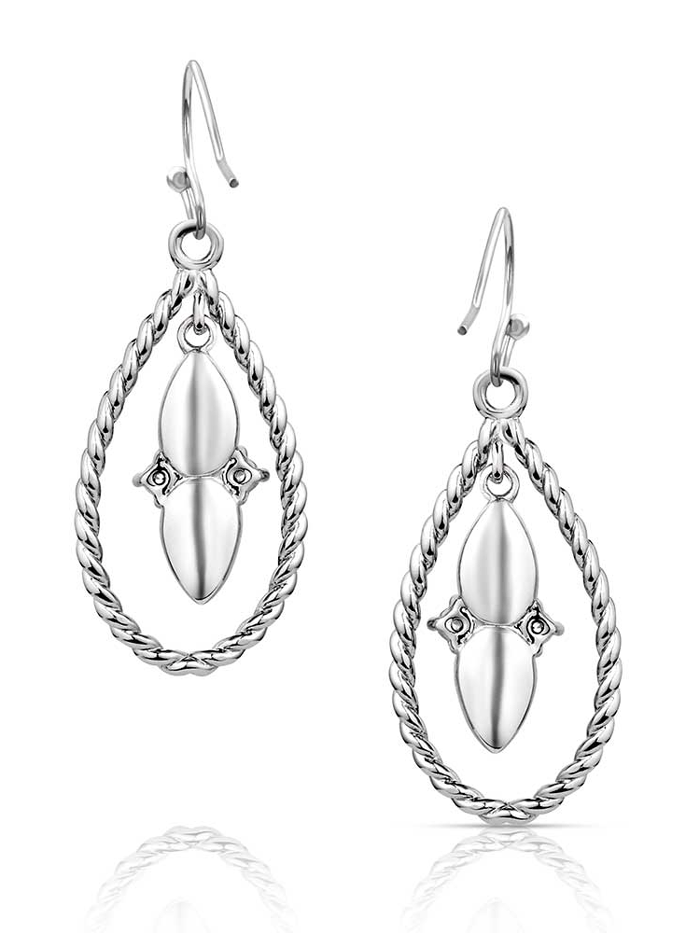 Montana Silversmiths ER5956 Women's Moonlit Ocean Turquoise Earrings - Sterling Silver Dangle Earrings for Casual Wear & Special Occasions