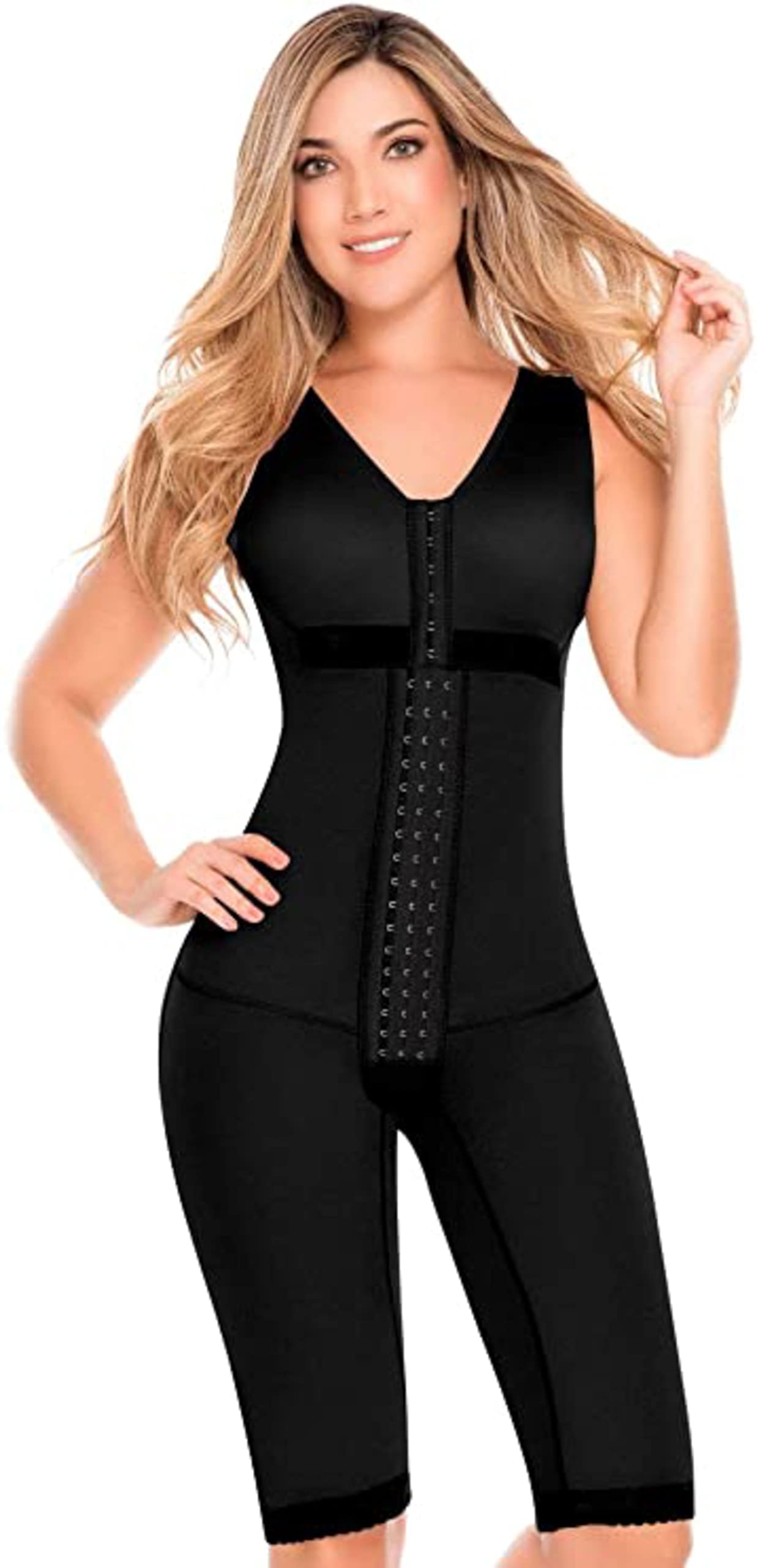 DELIÉ by Fajas DPrada Post-Surgery Compression Garment - Colombian Shapewear with Built-in Bra for Knee Support | Medical Recovery & Body Shaping Wear