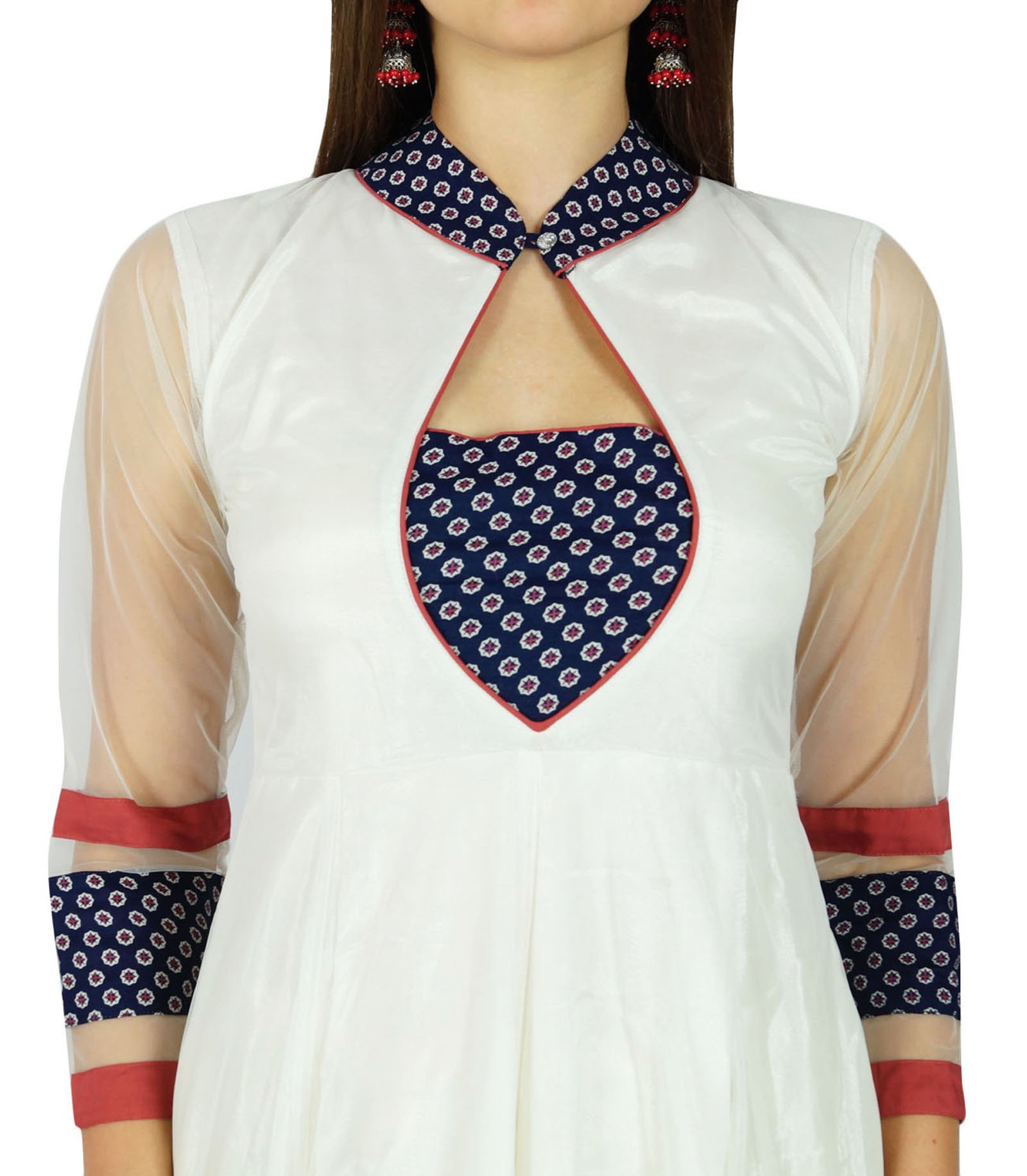 Elegant Bimba Women's Net Anarkali Kurta Kurti Long Maxi Dress for Party, Wedding & Festive Occasions | Indian Ethnic Formal Wear | Perfect for Diwali, Eid & Special Celebrations