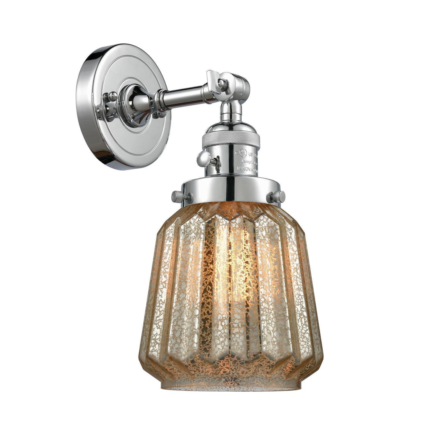 Innovations 203SW-PC-G146 Modern Wall Sconce Light Fixture with High/Low/Off Switch in Polished Chrome Finish - Perfect for Bedroom, Hallway, and Living Room Lighting Decor