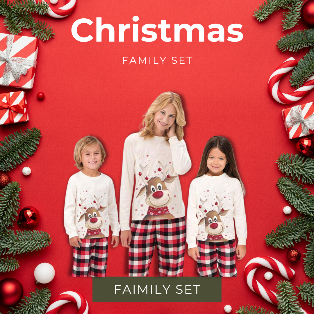 Christmas Family Matching Outfits - Reindeer Print Short Sleeve Romper & Shorts Set for Baby, Kids, Parents & Siblings | Holiday Pajamas, Christmas Photos & Festive Family Gatherings
