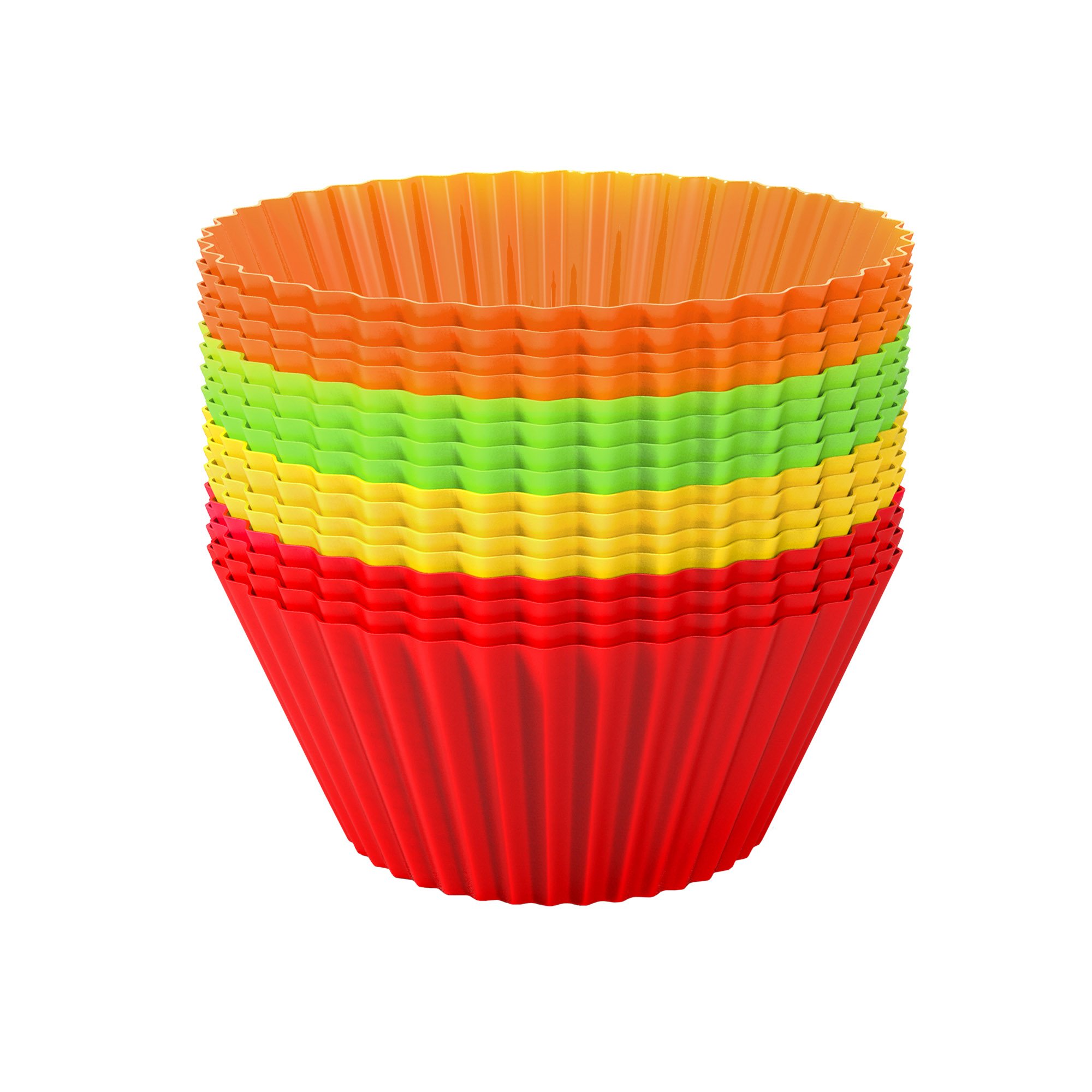 Non-Stick Silicone Baking Cups - Reusable Cupcake Liners & Muffin Molds (Set of 24) | Dishwasher & Microwave Safe | Perfect for Baking, Meal Prep & Party Desserts | by Chef Buddy