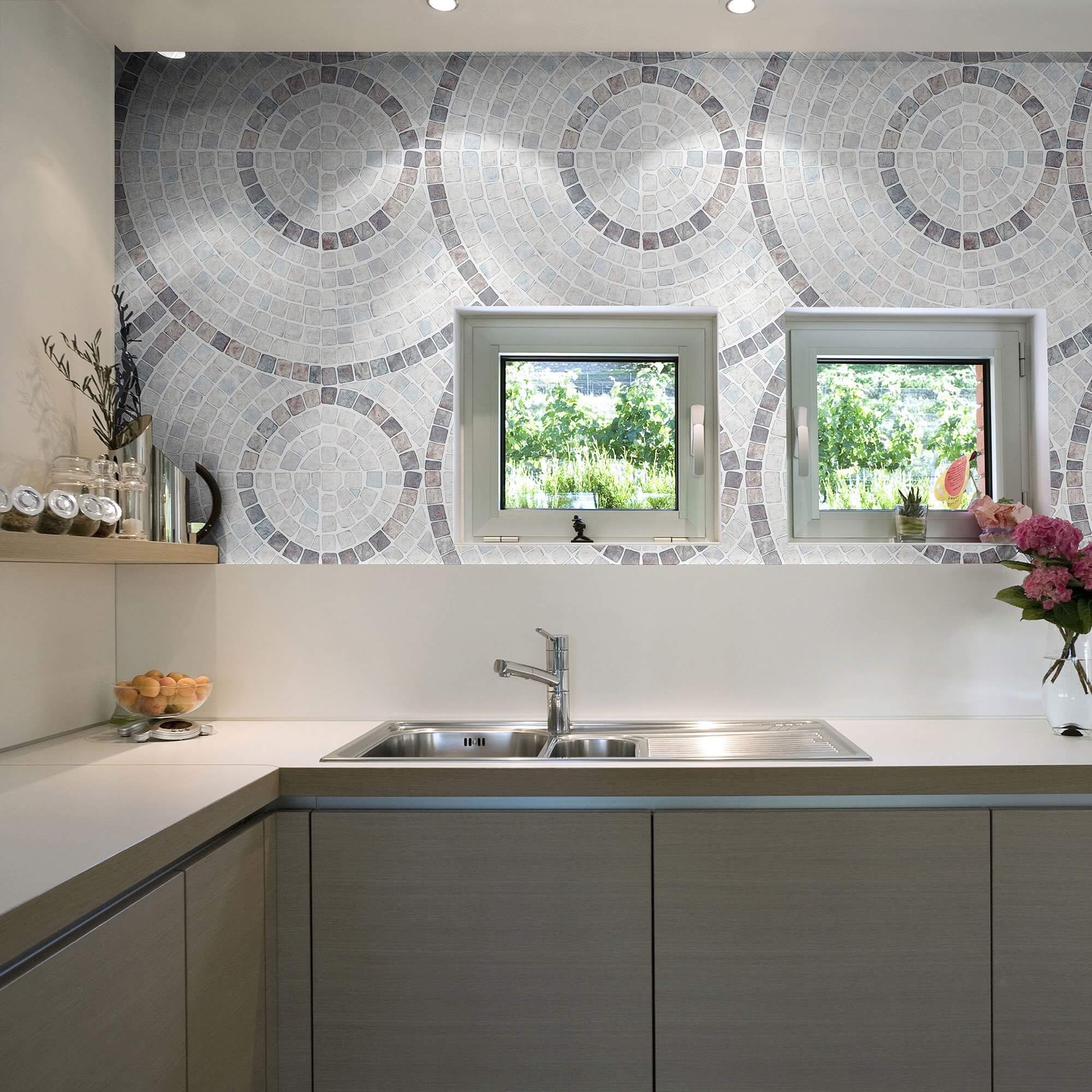 Grey Mosaic Tile Adhesive Peel and Stick Removable Wallpaper - Self-Adhesive Backsplash for Kitchen, Bathroom & Home Decor (Style 0374)