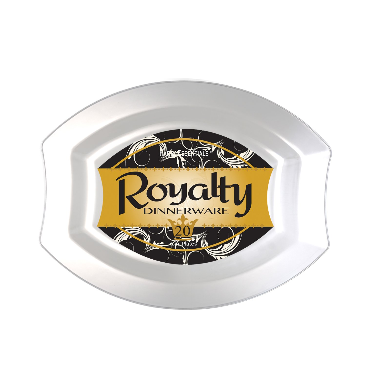 Elegant Clear Plastic Dinner Plates for Wedding, Birthday Party & Special Events - 20-Pack Oval Appetizer & Dessert Plates - Durable Disposable Tableware for Catering, Buffets & Home Celebrations