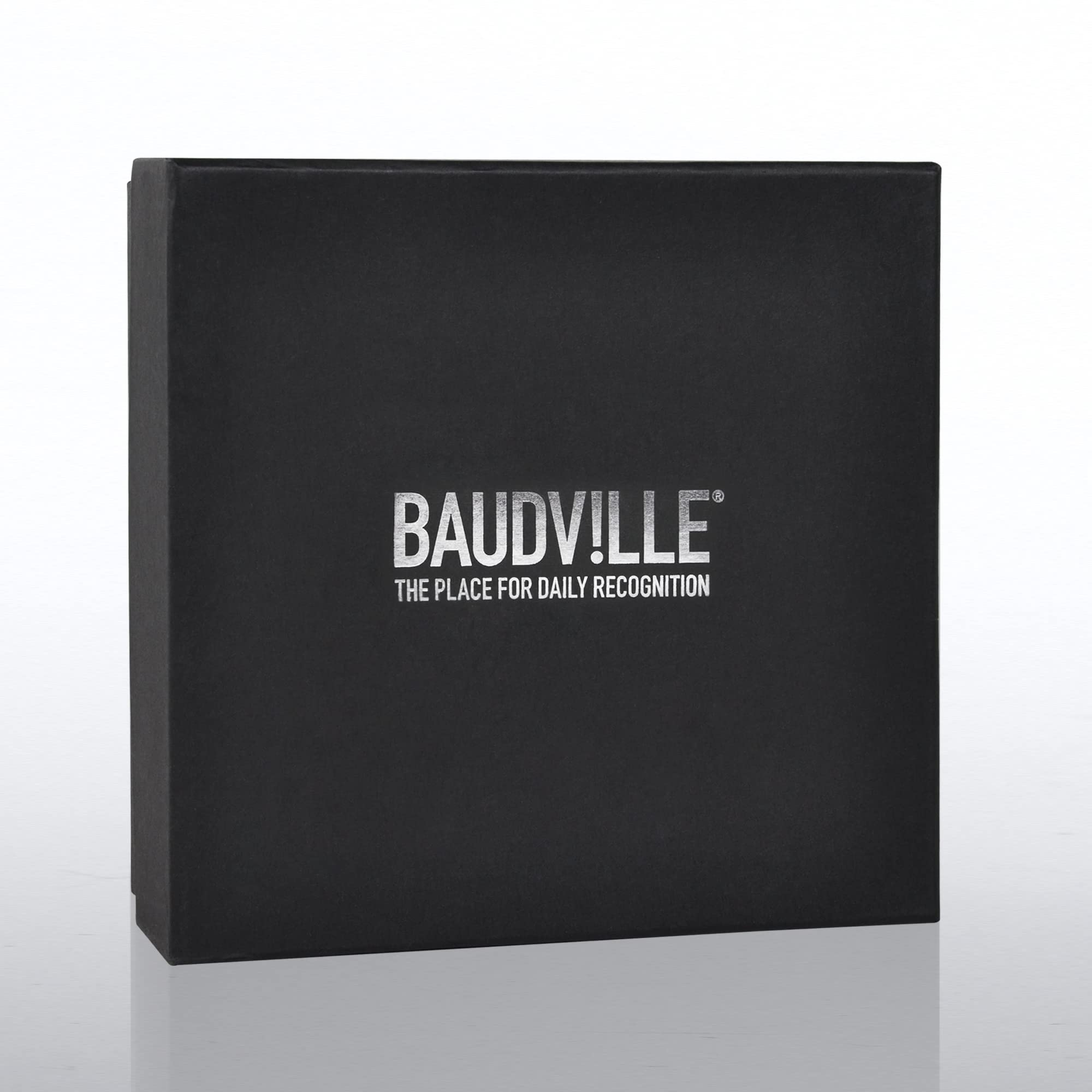 Baudville Custom Engraved Luminary Crystal Trophy Award with Blue Highlights - Elegant Black Gift Box Included - Perfect for Corporate Awards, Employee Recognition & Special Achievements