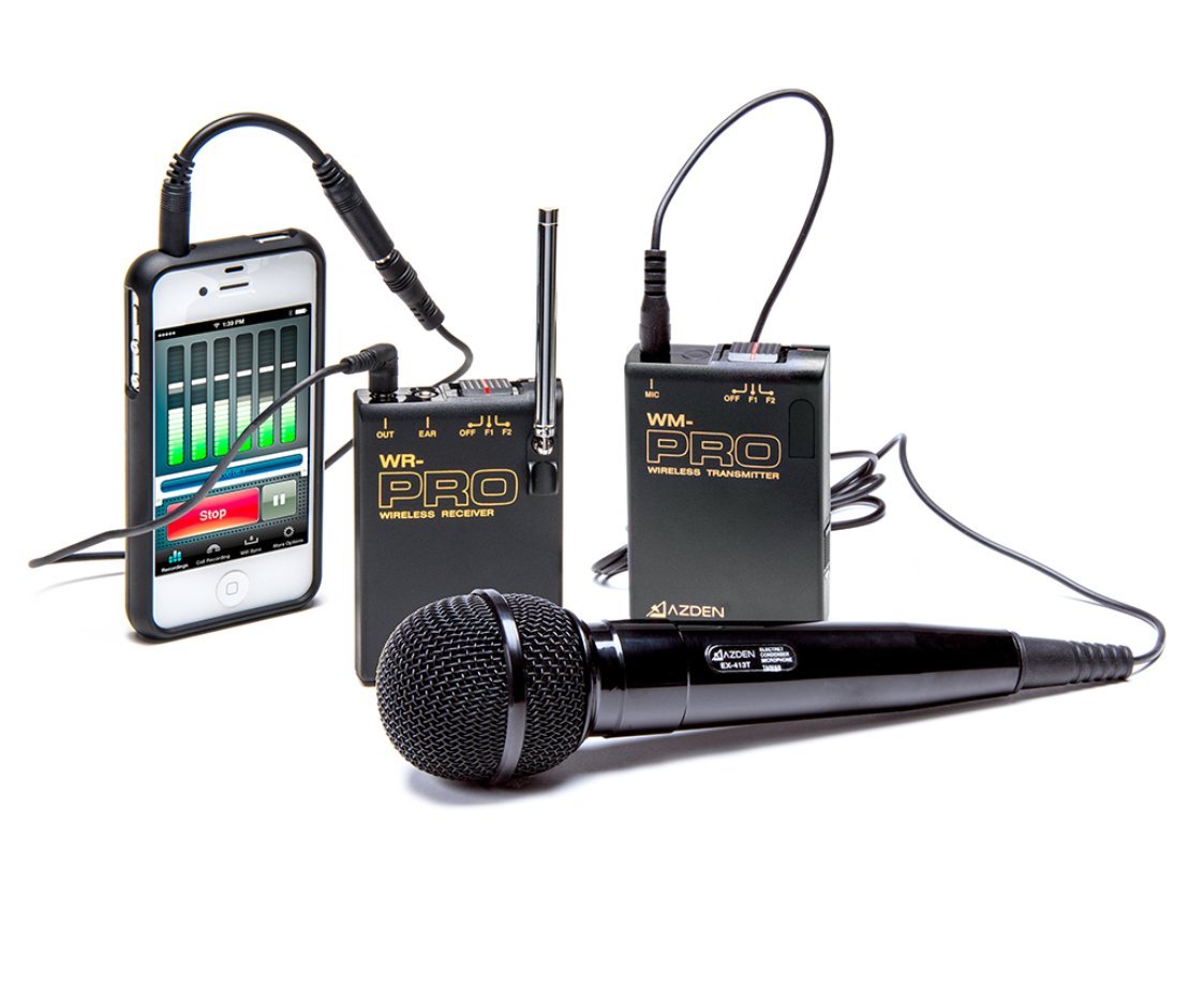 Azden WMS-PRO+i VHF Wireless Microphone System for Smartphones & Tablets - Professional Audio Recording for YouTube, Live Streaming & Interviews