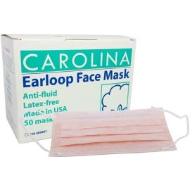 Premium Carolina Earloop Face Mask - Soft Pink Disposable 3-Ply for Daily Protection & Comfort - Ideal for Work, Travel & Outdoor Activities