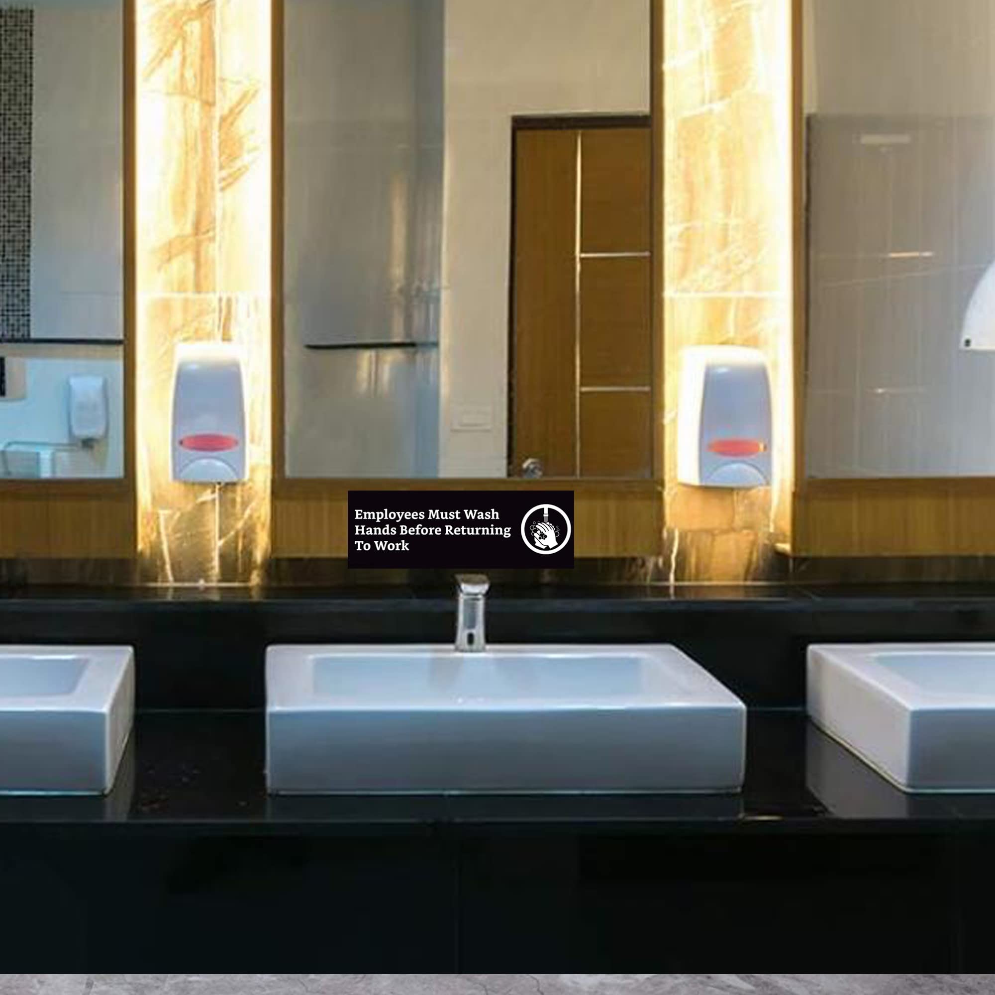 Employees Must Wash Hands Sign (4 Pack, 7.3