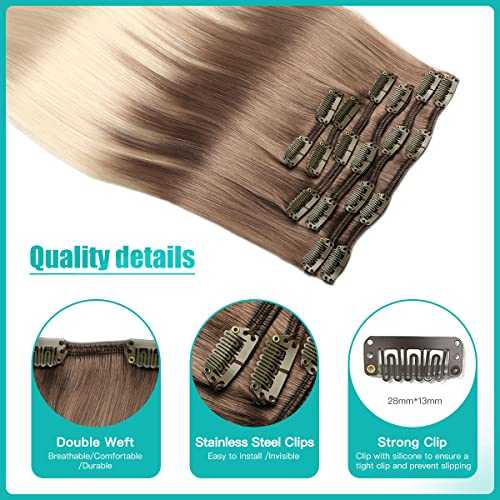 Premium Double Weft Clip-in Human Hair Extensions - 100% Remy Human Hair for Length & Volume | Perfect for Parties, Weddings & Everyday Styling