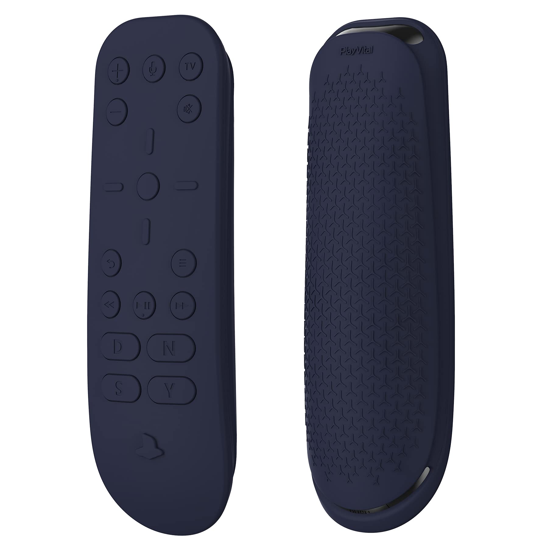 PlayVital Silicone Protective Case for PS5 Media Remote - Ergonomic Full Body Cover Skin, Shockproof & Anti-Slip Grip (Midnight Blue) - Perfect for Gaming, Movie Nights & Home Entertainment