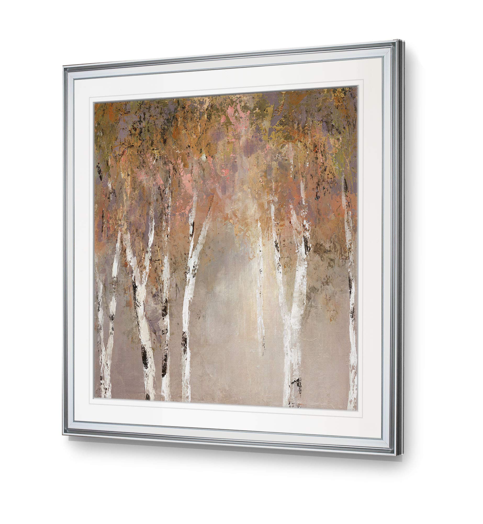 Renditions Gallery Sunlit Birch Tree Landscape Painting - Framed Giclee Canvas Print for Home Wall Decor | Scenic Art for Living Room, Bedroom & Office