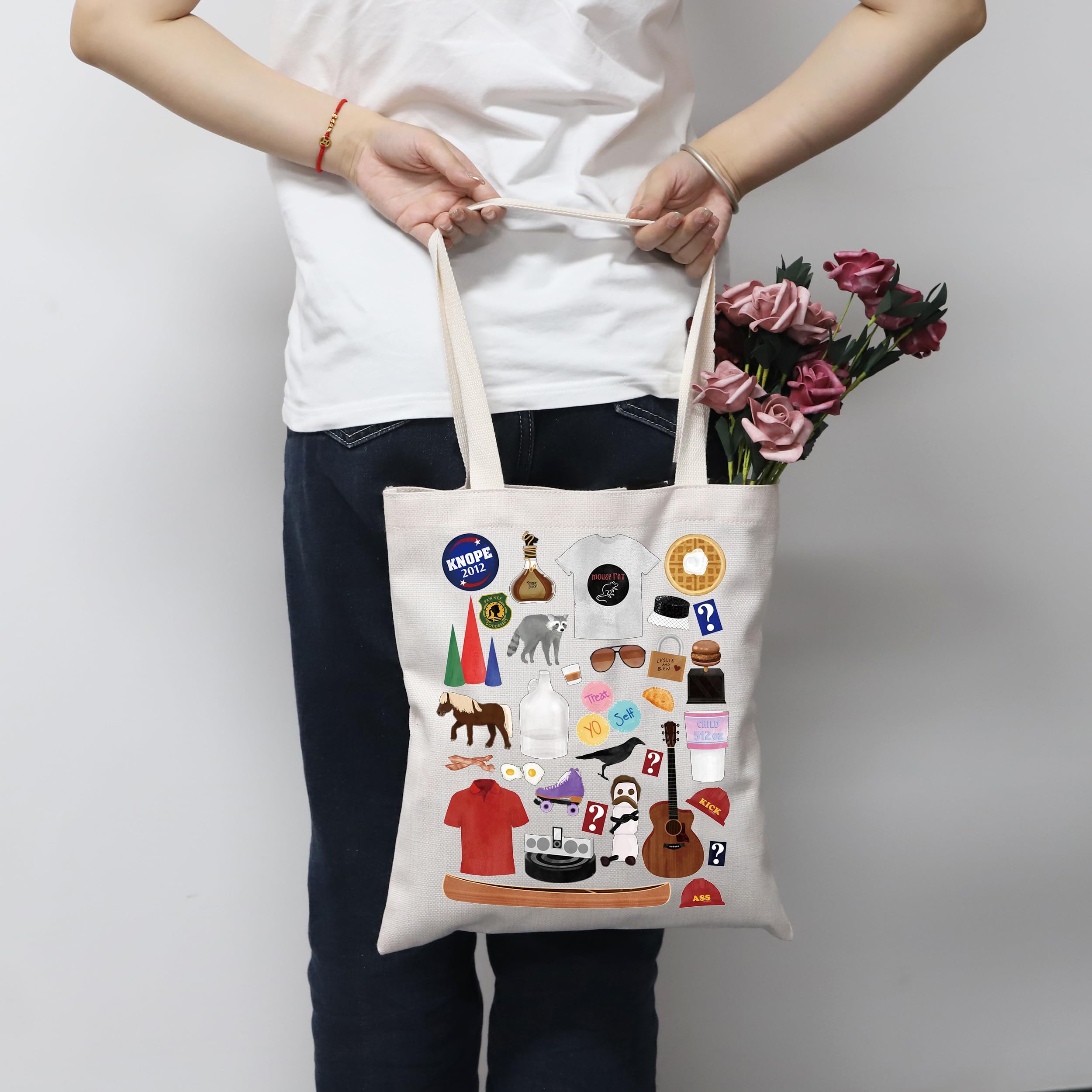 Parks and Recreation TV Show Inspired Tote Bag - Official Merchandise Gift for Parks & Rec Fans - Perfect for Grocery Shopping, Beach Trips & Work Commutes