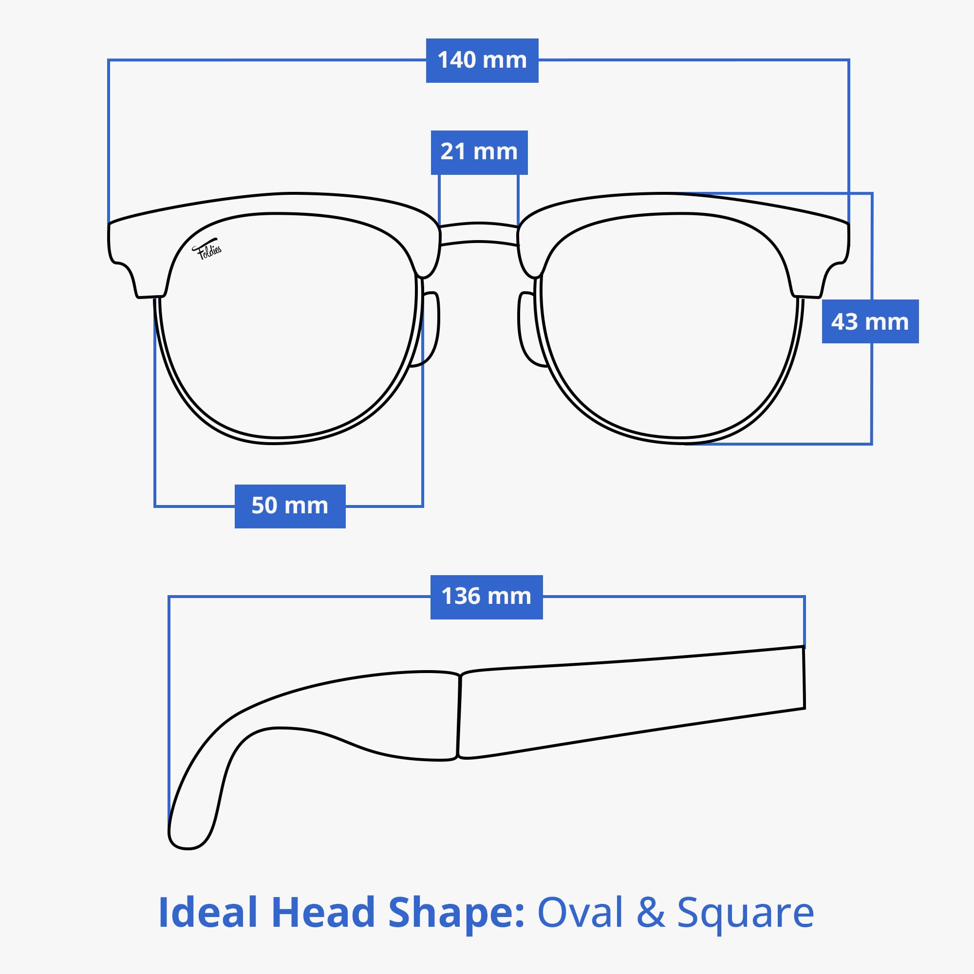 Polarized Browline Folding Sunglasses for Men & Women - UV400 Protection Blocks UVA/UVB - Includes Premium Leather Case - Perfect for Travel, Driving & Outdoor Activities