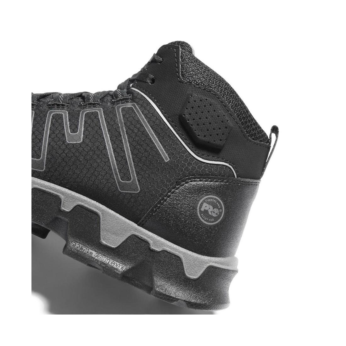 Powertrain Sport Alloy Toe Work Boots for Men - Black Safety Shoes for Construction, Warehouse & Industrial Work | Durable & Comfortable Work Boots