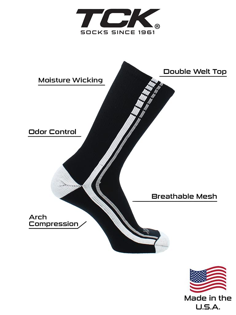 TCK Basketball Socks for Men & Youth - Breathable Crew Socks for Football, Lacrosse & Sports - Perfect for Training, Games & Athletic Performance