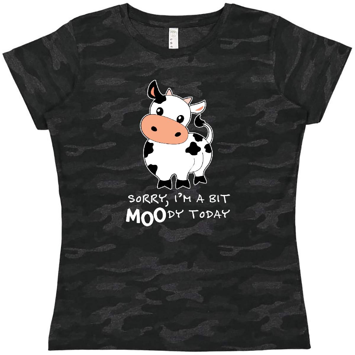 Inktastic 'Sorry, I'm a Bit Moody Today' Funny Cow Pun Women's T-Shirt - Comfortable Casual Wear for Women, Perfect for Everyday Outfits & Relaxing at Home