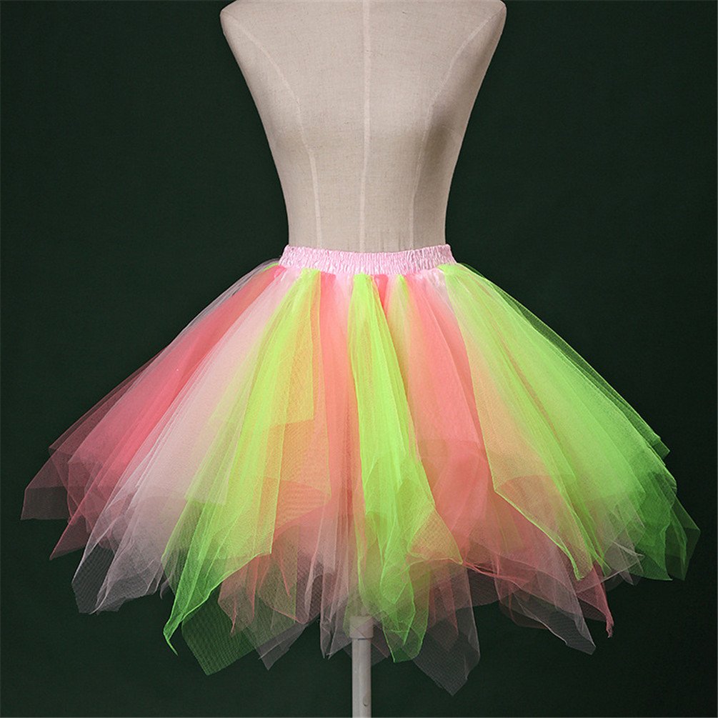 80's Style Adult Women Tutu Skirt - Layered Tulle Petticoat for Halloween Costume, Dance Performance, 80s Theme Party & Photo Shoot