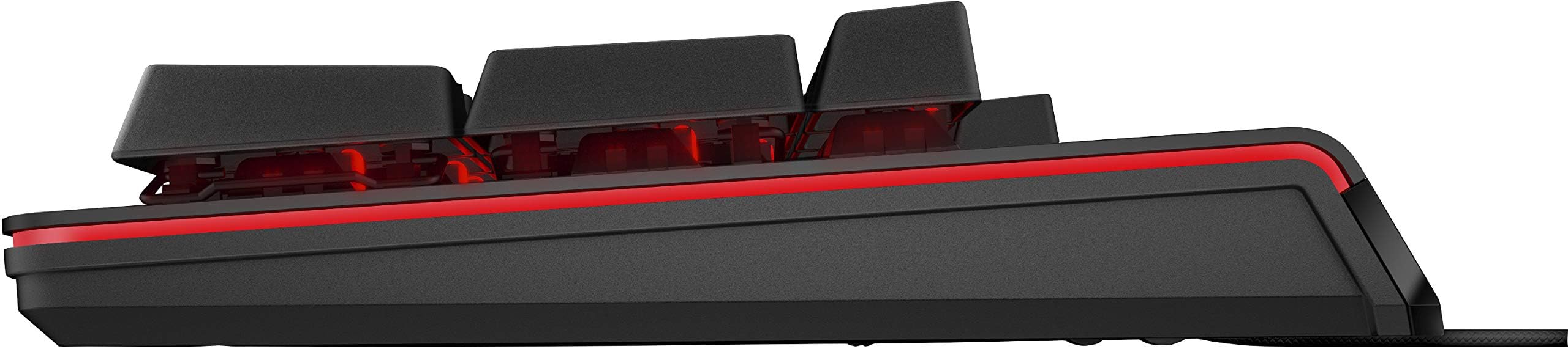 OMEN by HP Wired USB Gaming Keyboard 1100 - Mechanical Feel, Anti-Ghosting, RGB Backlit (Black/Red) - Perfect for PC Gaming, Esports & Office Work