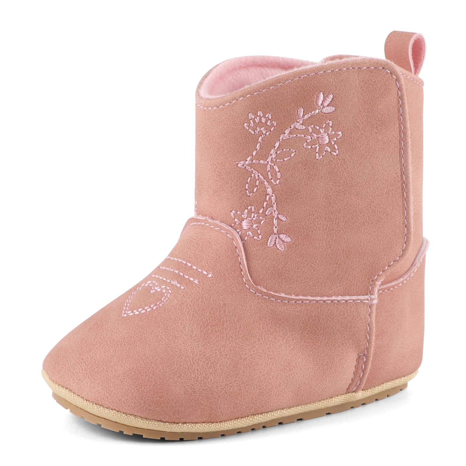 ESTAMICO Baby Girls Western Boots with Embroidery - Soft & Comfortable Cowboy Boots for Toddlers - Perfect for Parties, Playdates & Western Outfits