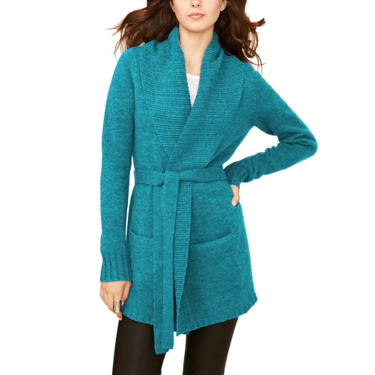 Parisbonbon Women's 100% Cashmere Long Sleeve Cardigan Sweater - Soft & Warm Sky Blue Knit Pullover (Size 2XS) - Perfect for Office, Travel & Casual Outfits