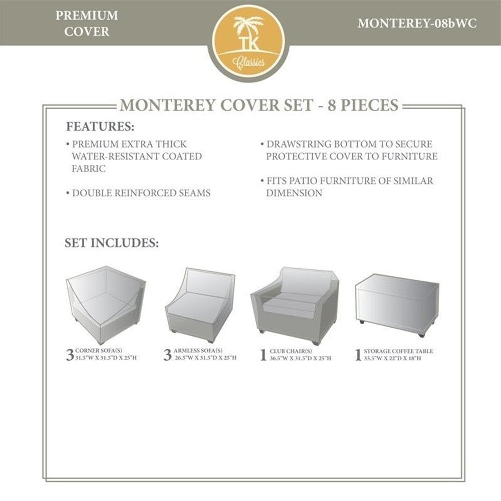 TK Classics MONTEREY-08bWC Beige Furniture Protective Covers & Storage Set - Waterproof, Dustproof for Sofa, Chair, and Couch Protection During Moving or Seasonal Storage