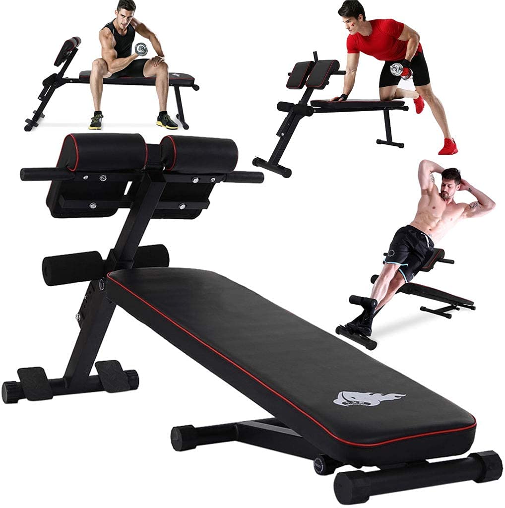 Adjustable Ab Sit Up Bench for Home Gym - Multi-Functional Weight Bench for Full Body Workout - Hyper Back Extension, Stretching Stool & Roman Chair - 660lbs Capacity - Perfect for Core Training, Strength Exercises & Back Pain Relief