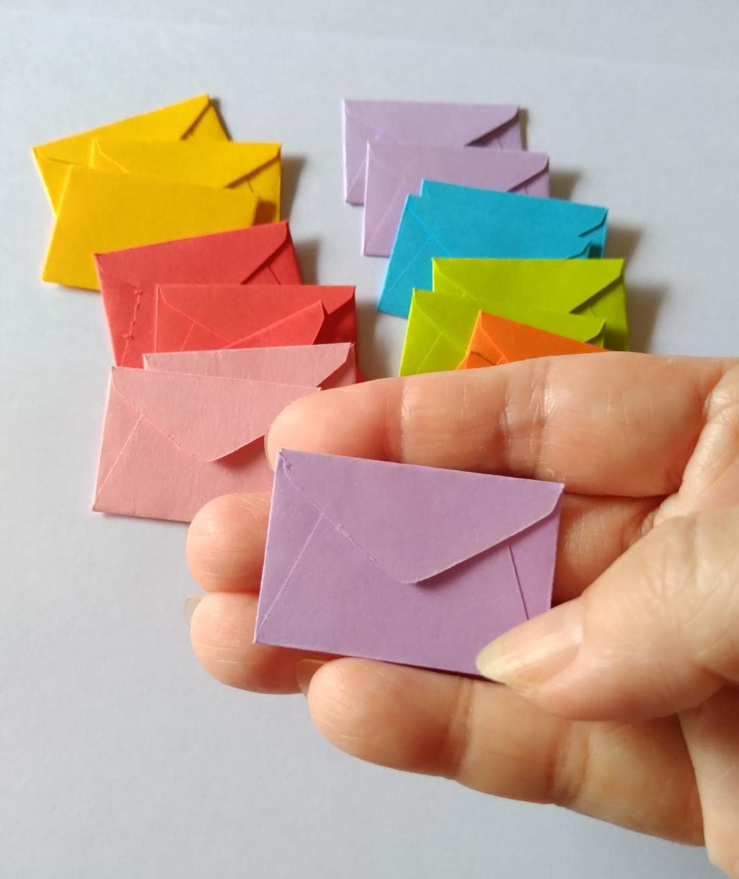 100 Miniature Envelopes 1x1.5 Inch - Tiny Cute Tooth Fairy Envelopes Set of 100 Colorful Small Envelopes for Scrapbooking, Wedding Favors, Party Decorations and DIY Crafts