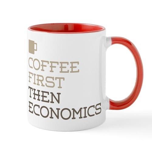 White/Red Inside - Coffee Then Economics Mugs
