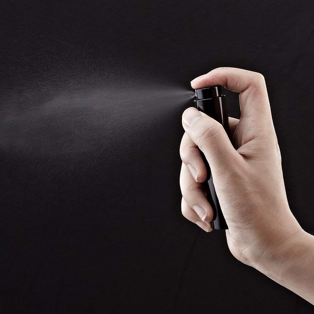 ZUGAD 8ML Travel Perfume Spray Bottle - Refillable Cologne Dispenser, Portable Atomizer for Essential Oils & Fragrances (Matte Black) - Perfect for Gym, Office & Vacation Travel Accessories