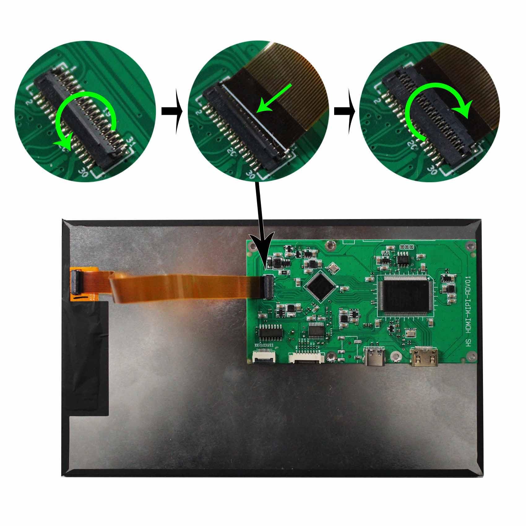 VSDISPLAY 7 Inch IPS LCD Screen 800x1280 Resolution 350nit Brightness with Mini HDMI Controller Board - Perfect for Raspberry Pi, DIY Projects and Digital Signage Displays