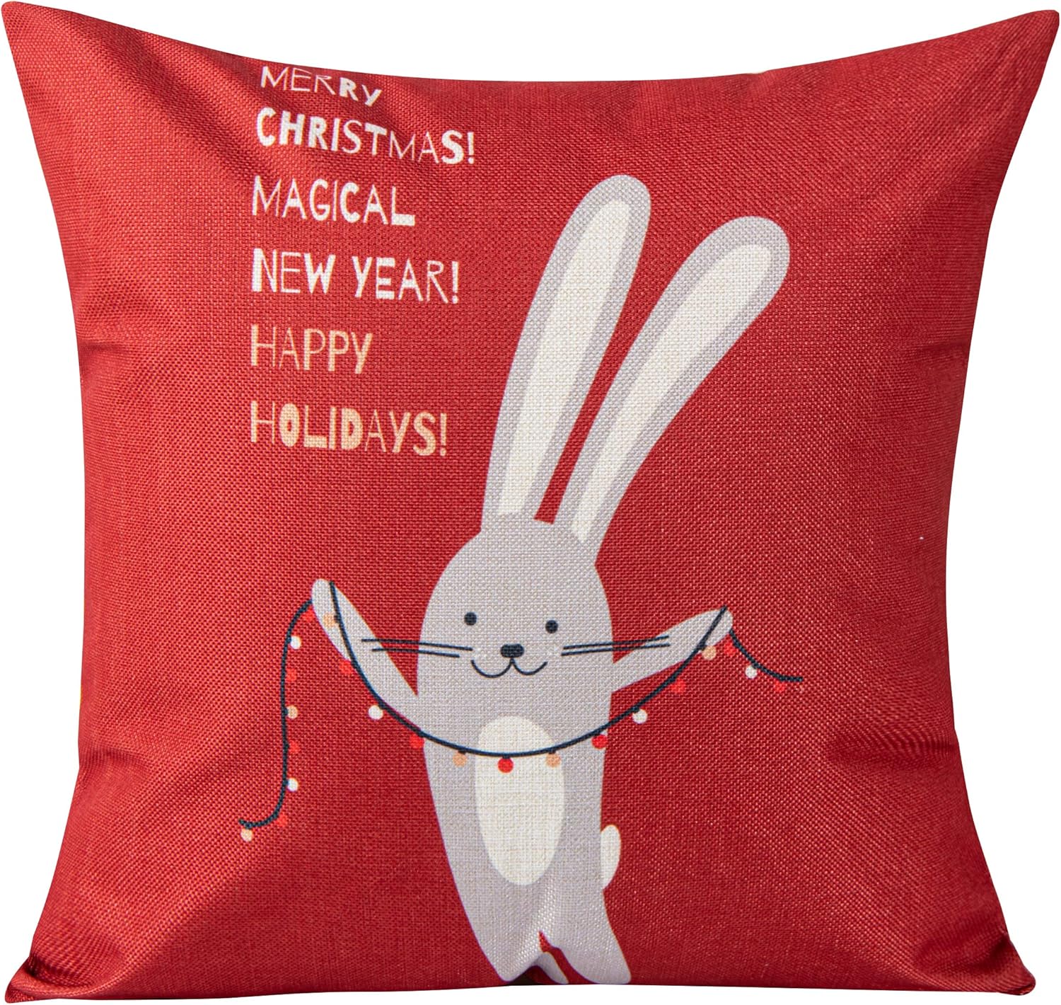 NTBAY 18x18 Inch Snowy Night Decorative Linen Pillow Cover - Soft Holiday Home Decor for Christmas, Winter Bedroom & Living Room Couch
