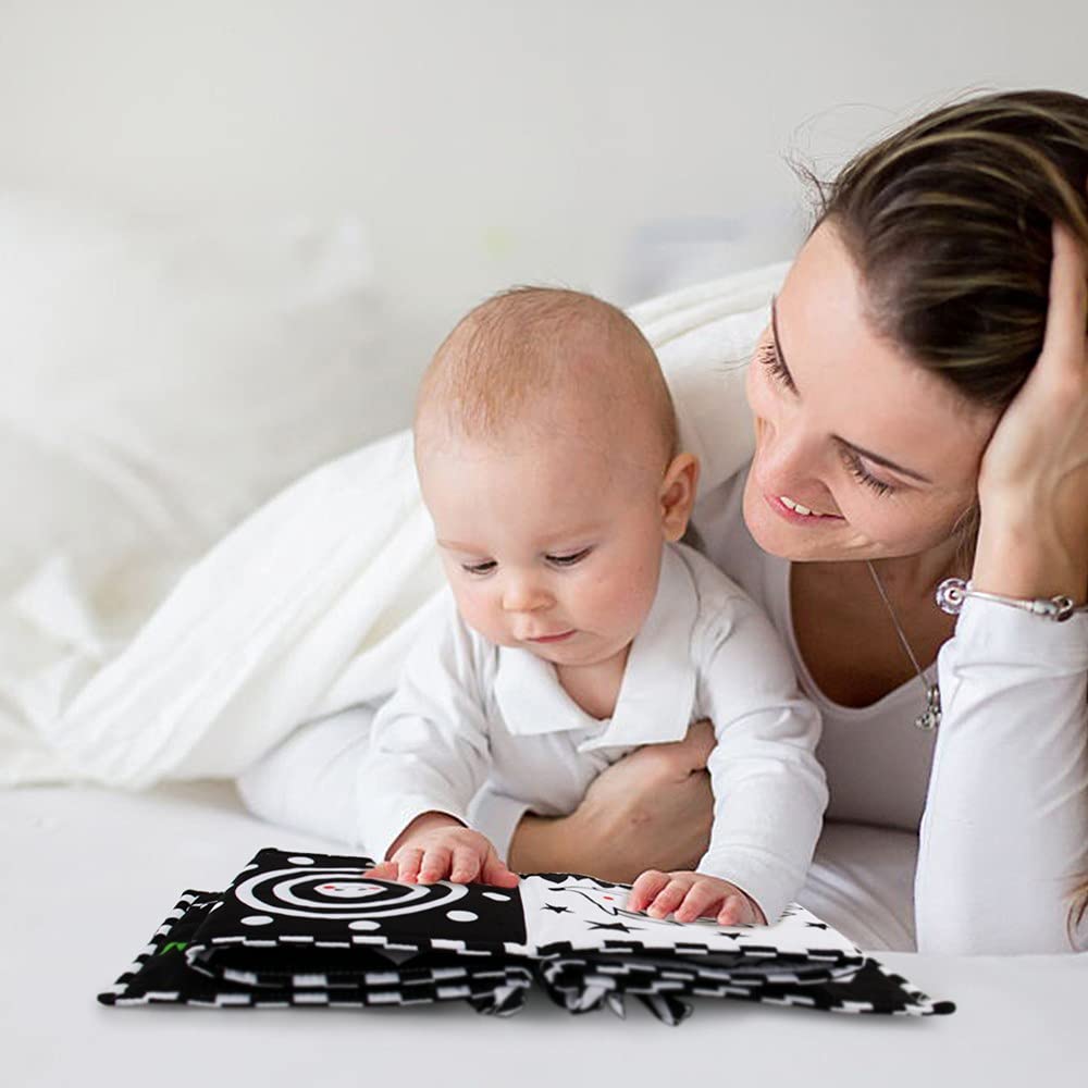 Teytoy Black and White High Contrast Baby Toys 0-6 Months - Soft Sensory Book for Newborn Early Education & Tummy Time - Essential Infant Developmental Toys for Visual Stimulation and Learning (Perfect for Nursery, Playtime, and Baby Shower Gifts)