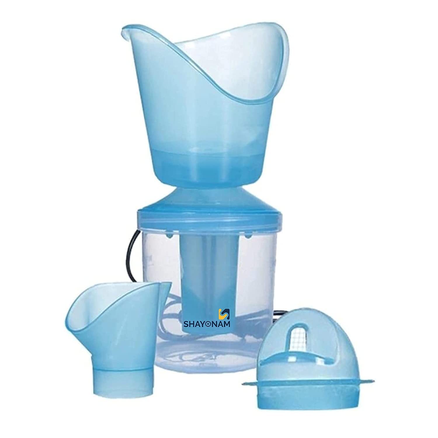 SHAYONAM 3-in-1 Face, Nose & Cough Steamer - Plastic Vaporizer with Nozzle Inhaler, Facial Sauna & Steamer for Adults & Kids - Perfect for Cold Relief, Sinus Congestion & Skincare at Home