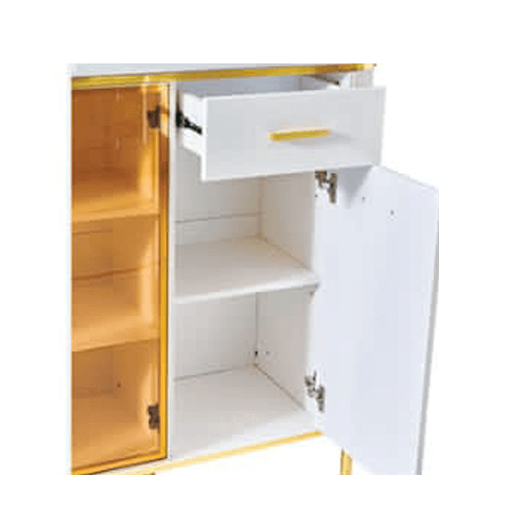 Maurille White Buffet Hutch 140cm - Modern Sideboard Cabinet with Storage for Dining Room, Kitchen & Living Room - Perfect for Home Decor & Entertaining
