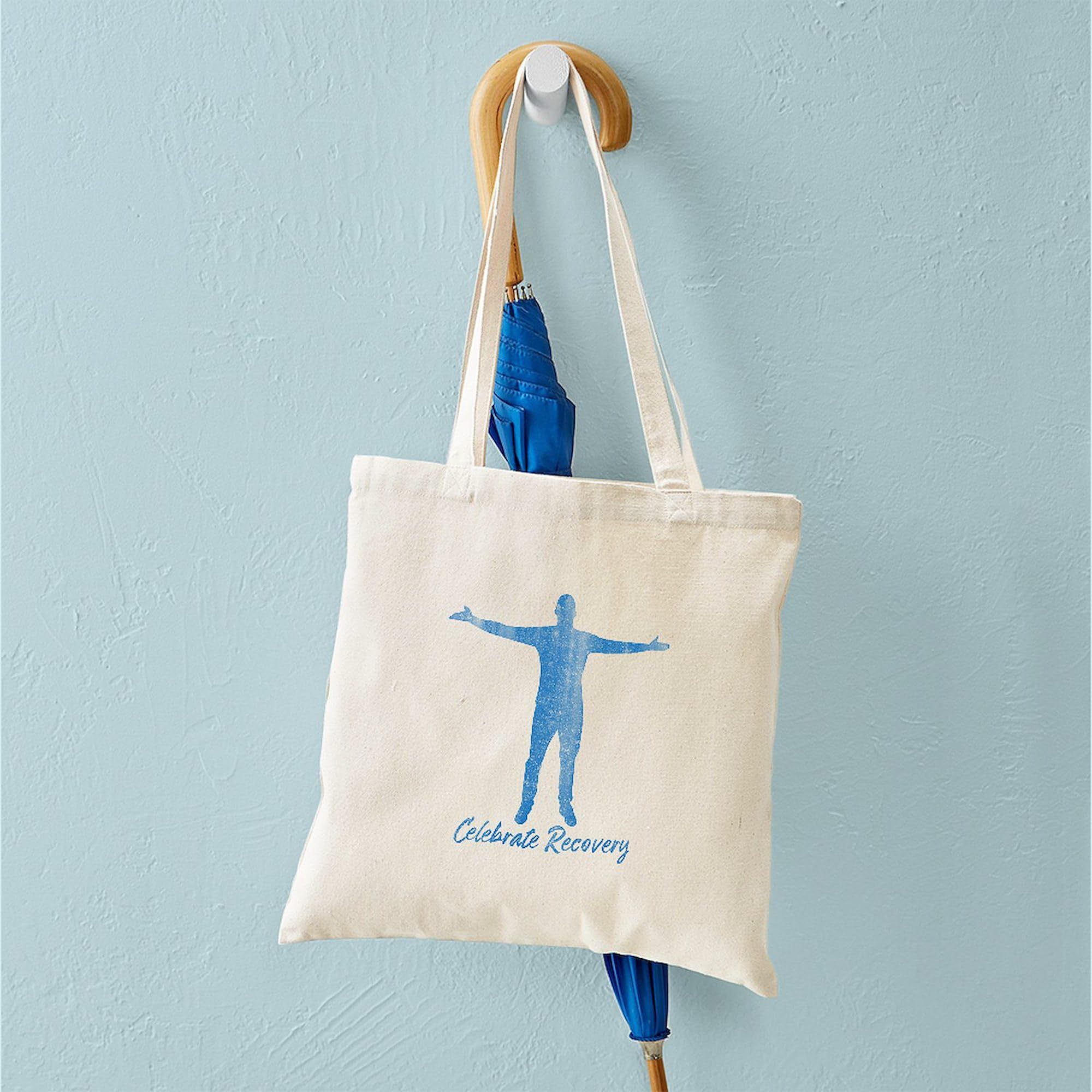 Celebrate Recovery Tote Bag - Natural Canvas Reusable Shopping Bag for Groceries, Beach & Daily Use | Eco-Friendly Cotton Tote for Women & Men