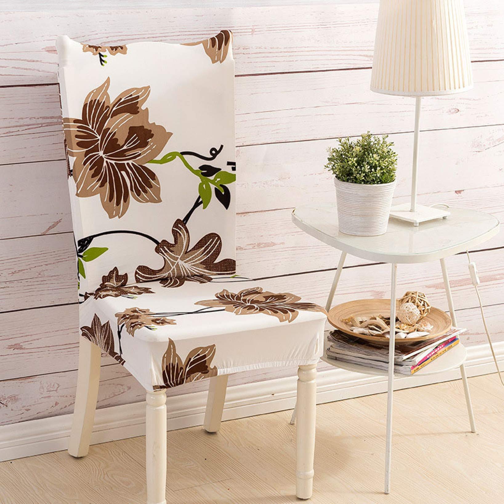 Elegant Floral Spandex Chair Slipcover - Stretchable Removable Seat Cover for Living Room, Parsons Chairs - Perfect for Home Decor, Parties & Events