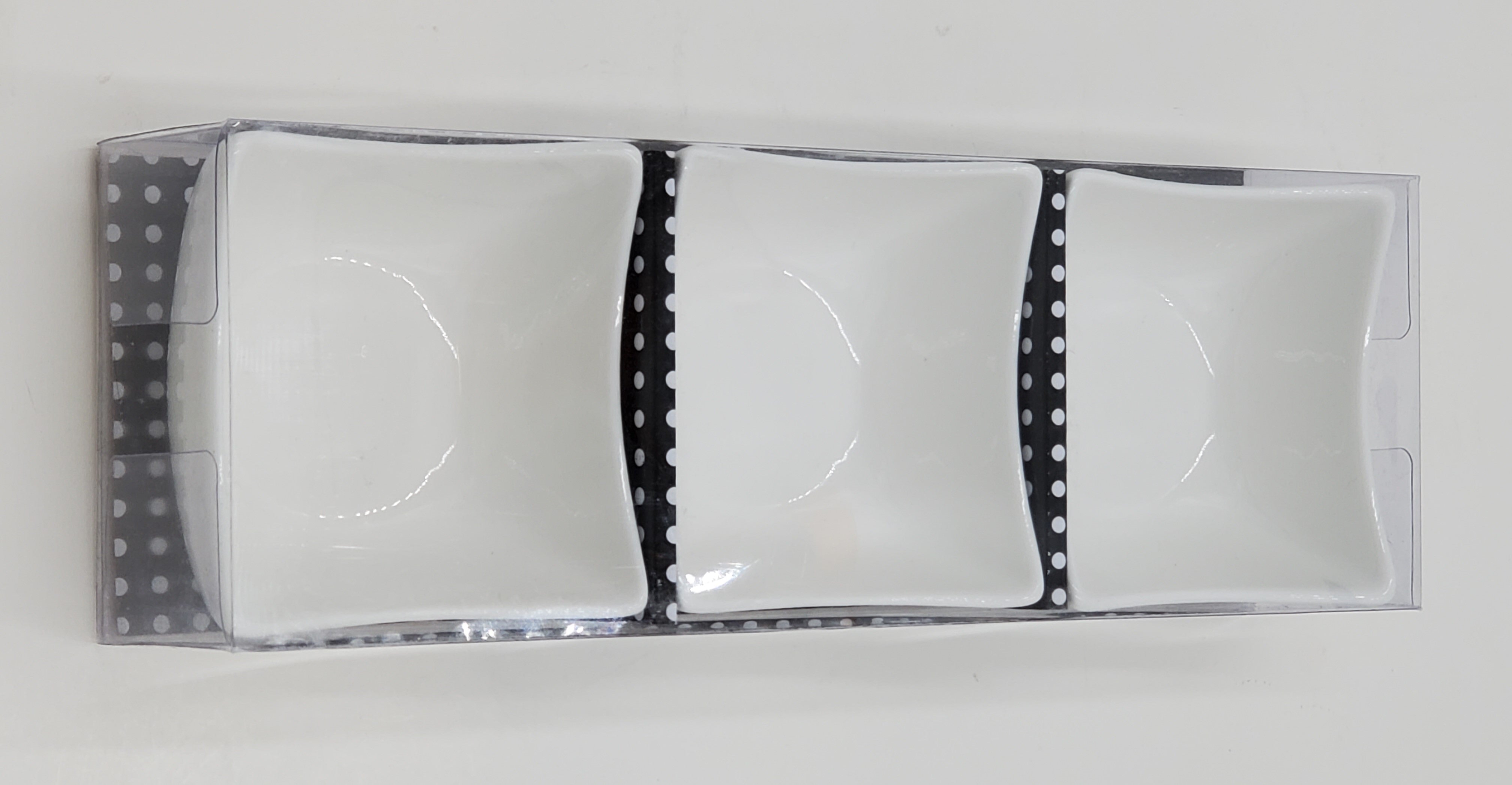 3-Piece Small Square Porcelain Dishes Set - 3.5 Inch Appetizer Plates for Sushi, Desserts & Condiments - Elegant Mini Serving Dishes for Parties, Weddings & Home Dining