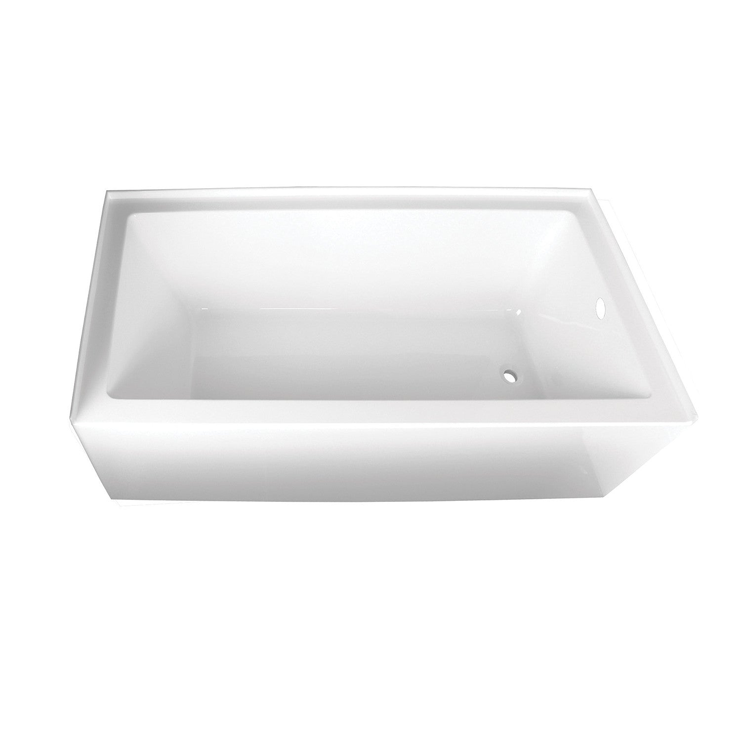 Aqua Eden 66 Inch Acrylic Rectangular 3 Wall Alcove Bathtub - Right Hand Drain, Glossy White | Freestanding Soaking Tub for Modern Bathrooms, Spa Relaxation & Luxury Home Decor