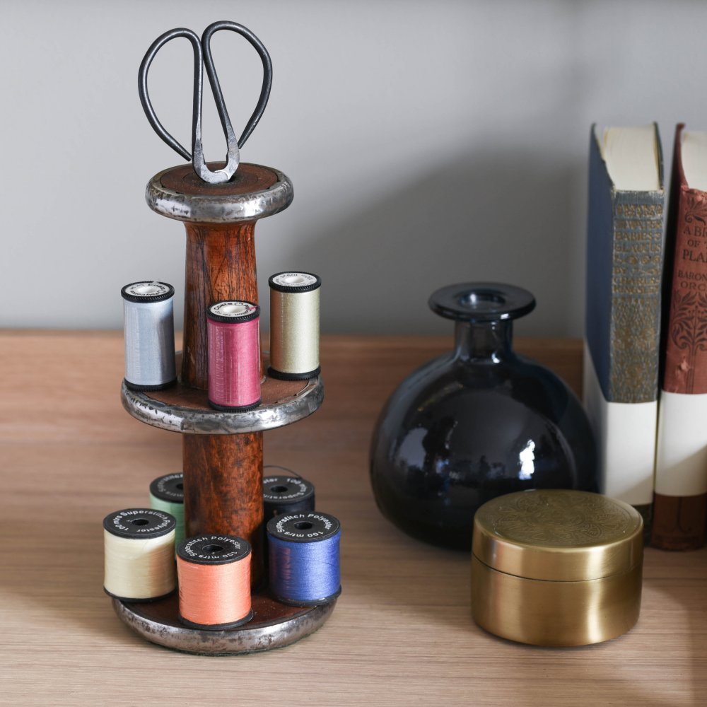3-Tier Wooden Thread Organizer for Sewing, Knitting & Crafting - Perfect for Spool Storage & Needlework Organization