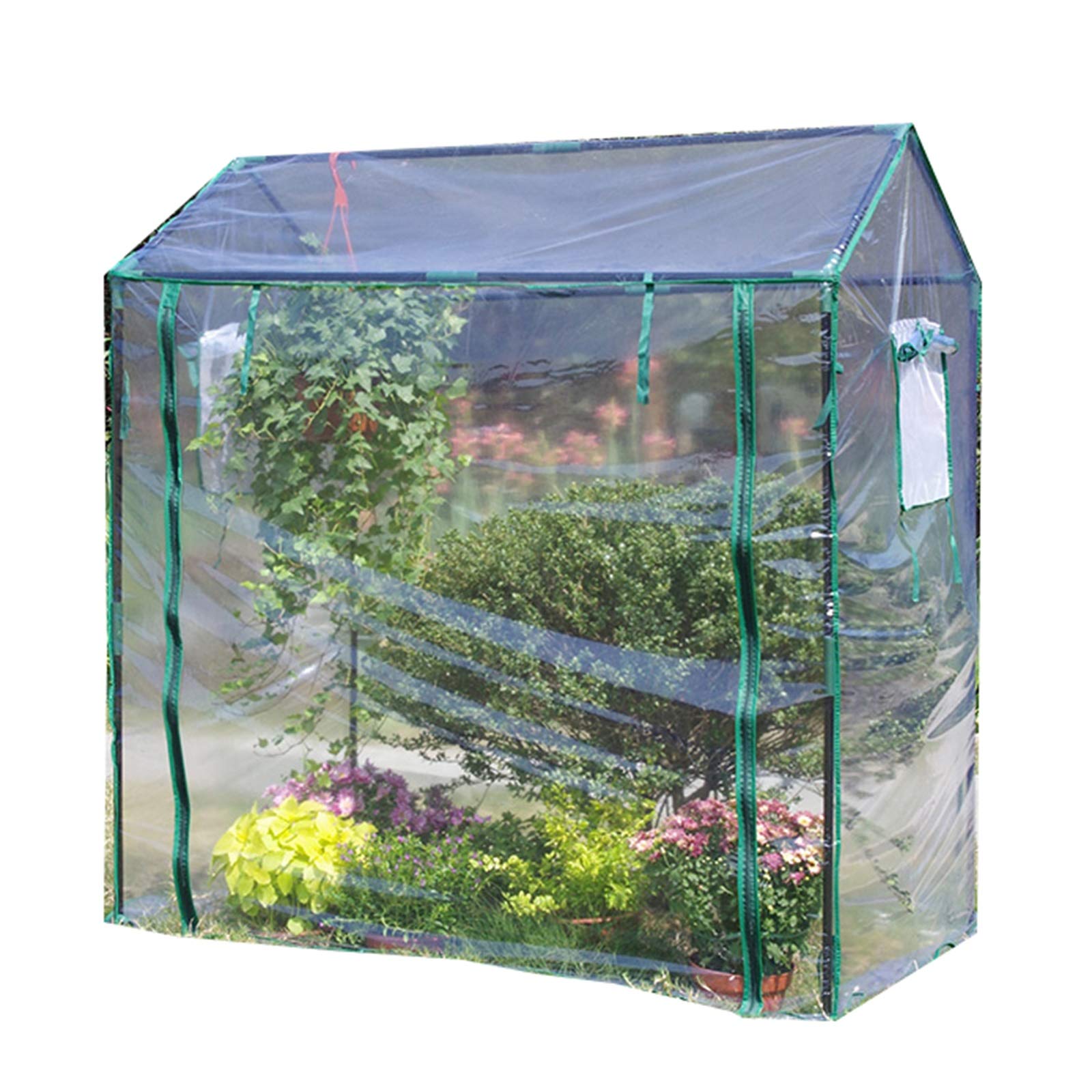 Clear Outdoor Greenhouse for Plants, Herbs & Flowers - Compact Space-Saving Design with Steel Frame & Roll-Up Zipper Door - Perfect for Winter Growing, Seedling Protection & Home Gardening