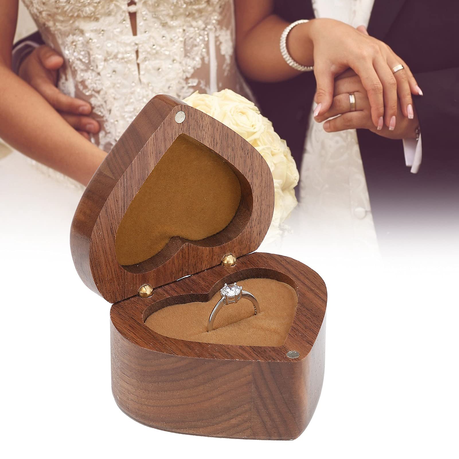 Zhjvihx Ring Box - Premium Jewelry Organizer Display Case for Engagement Rings, Wedding Bands & Proposal Jewelry | Durable Wear-Resistant Design for Marriage Proposals, Anniversary Gifts & Bridal Accessories