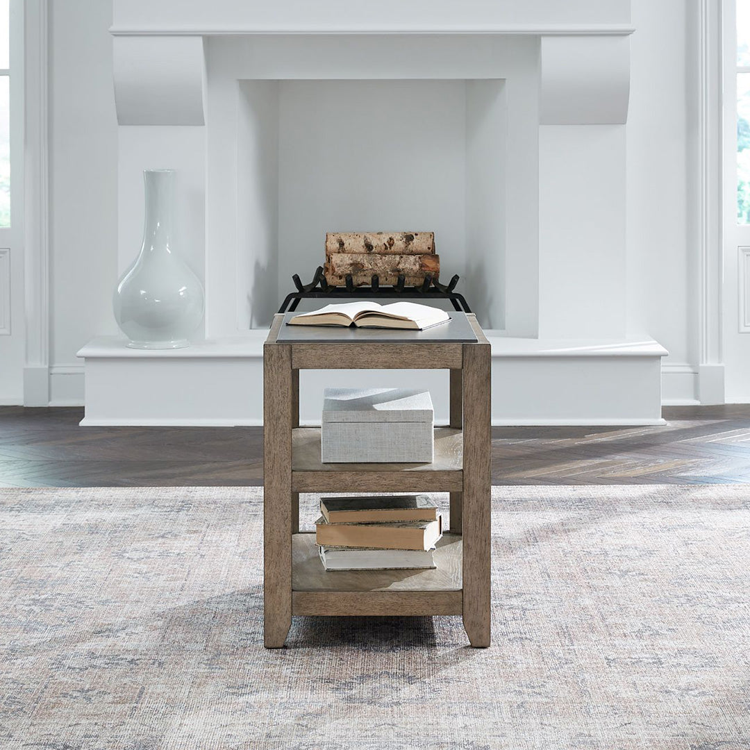 Millstone Side Table - Modern End Table with Storage Shelf for Living Room, Bedroom, or Office - Perfect for Coffee, Books, and Decor