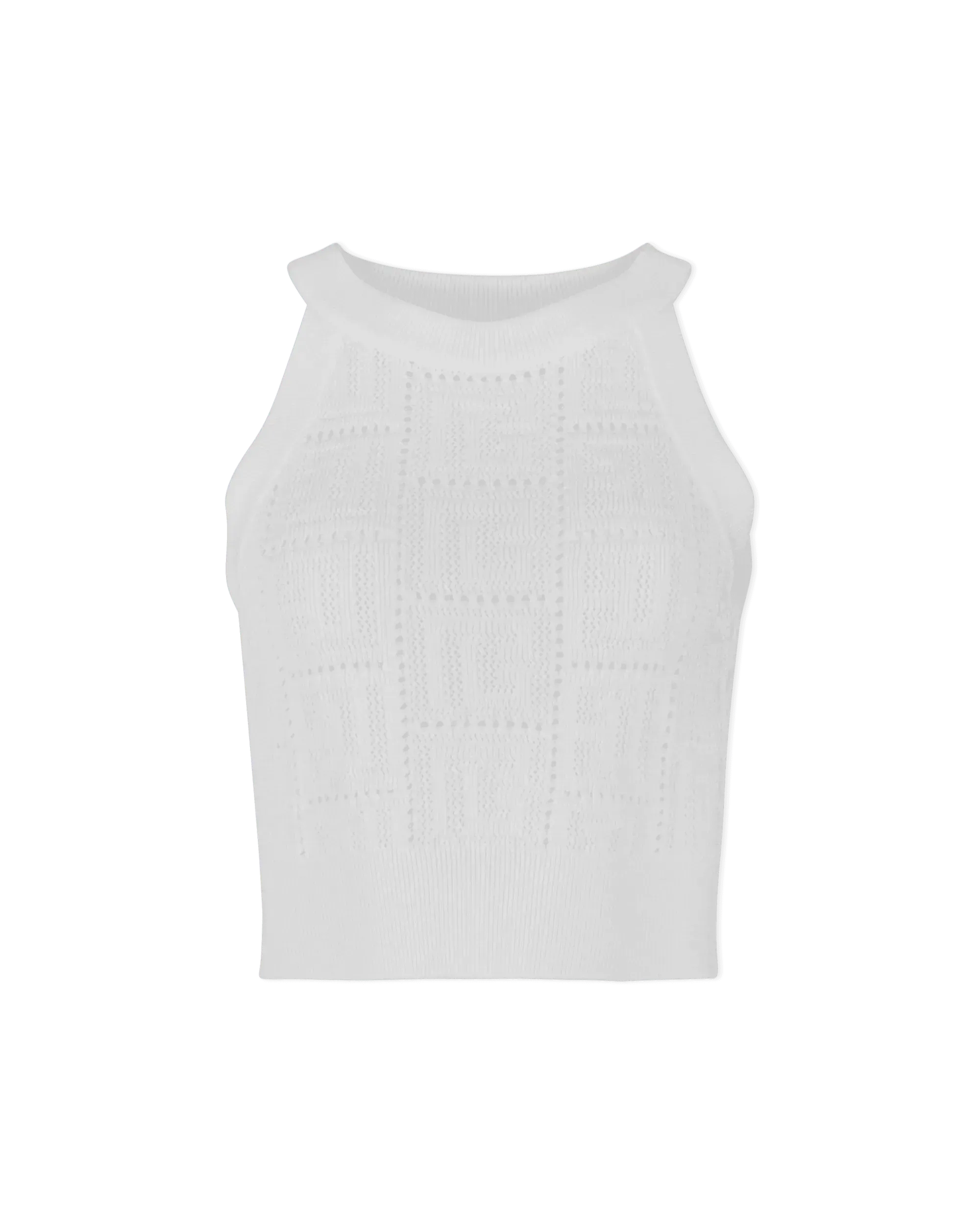 Stylish Monogram Mesh Knit Crop Top for Women - Trendy Summer Fashion, Casual Outfits & Streetwear | Perfect for Parties, Beach Vacations & Everyday Wear