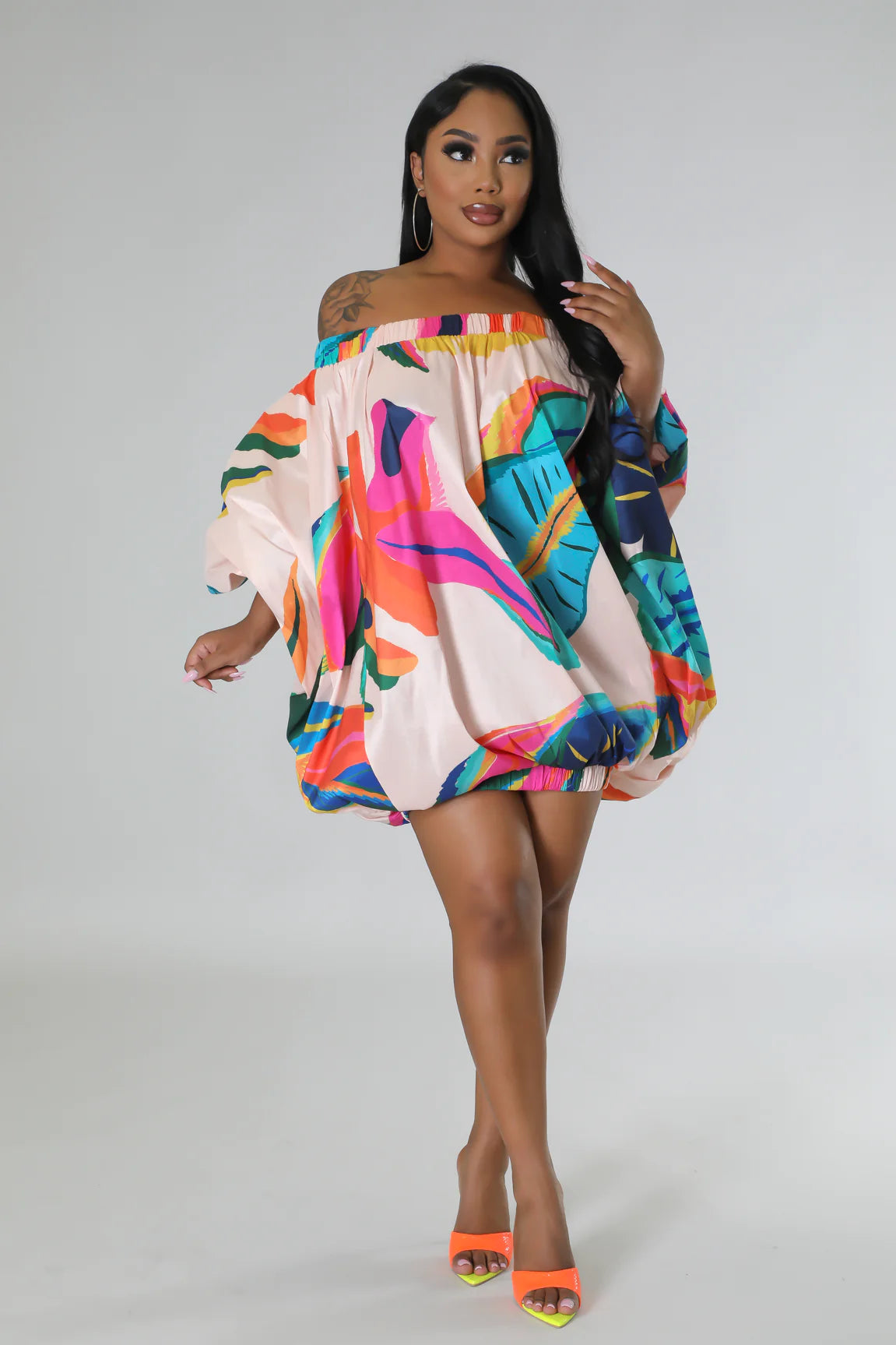 Stylish Tropical Abstract Print Dress - Perfect for Beach Vacations, Summer Parties & Casual Outings
